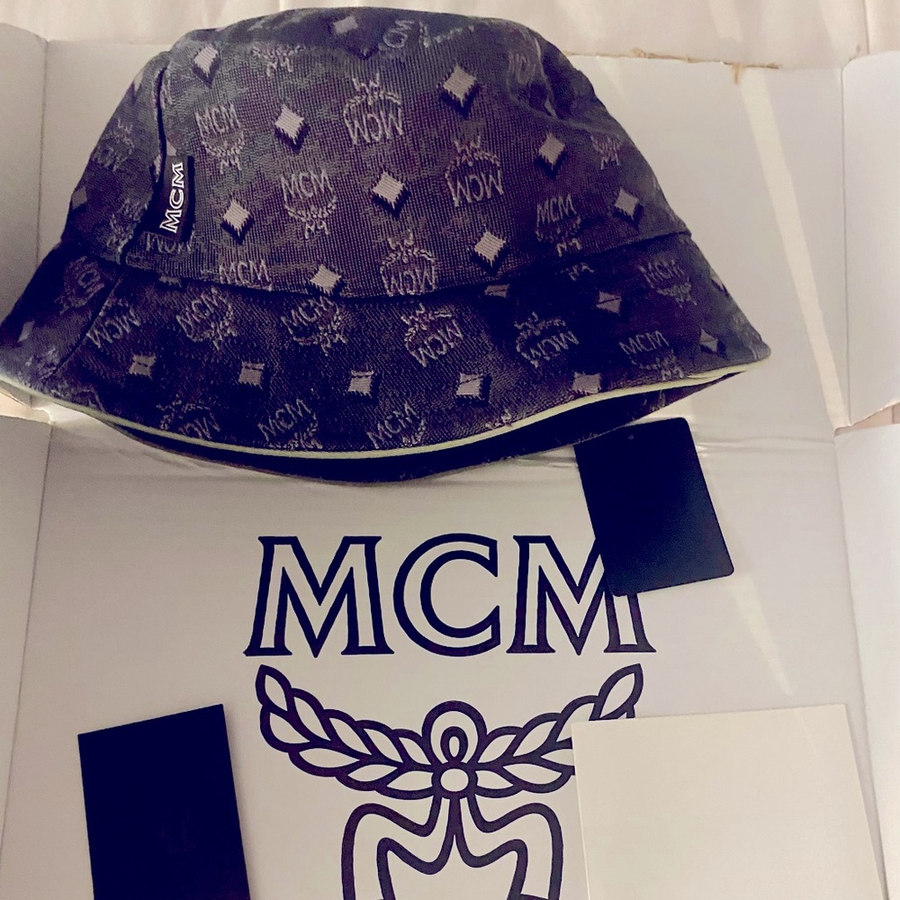 MCM bucket hat!! Brand New with tags!! Jean material. Originally priced $400